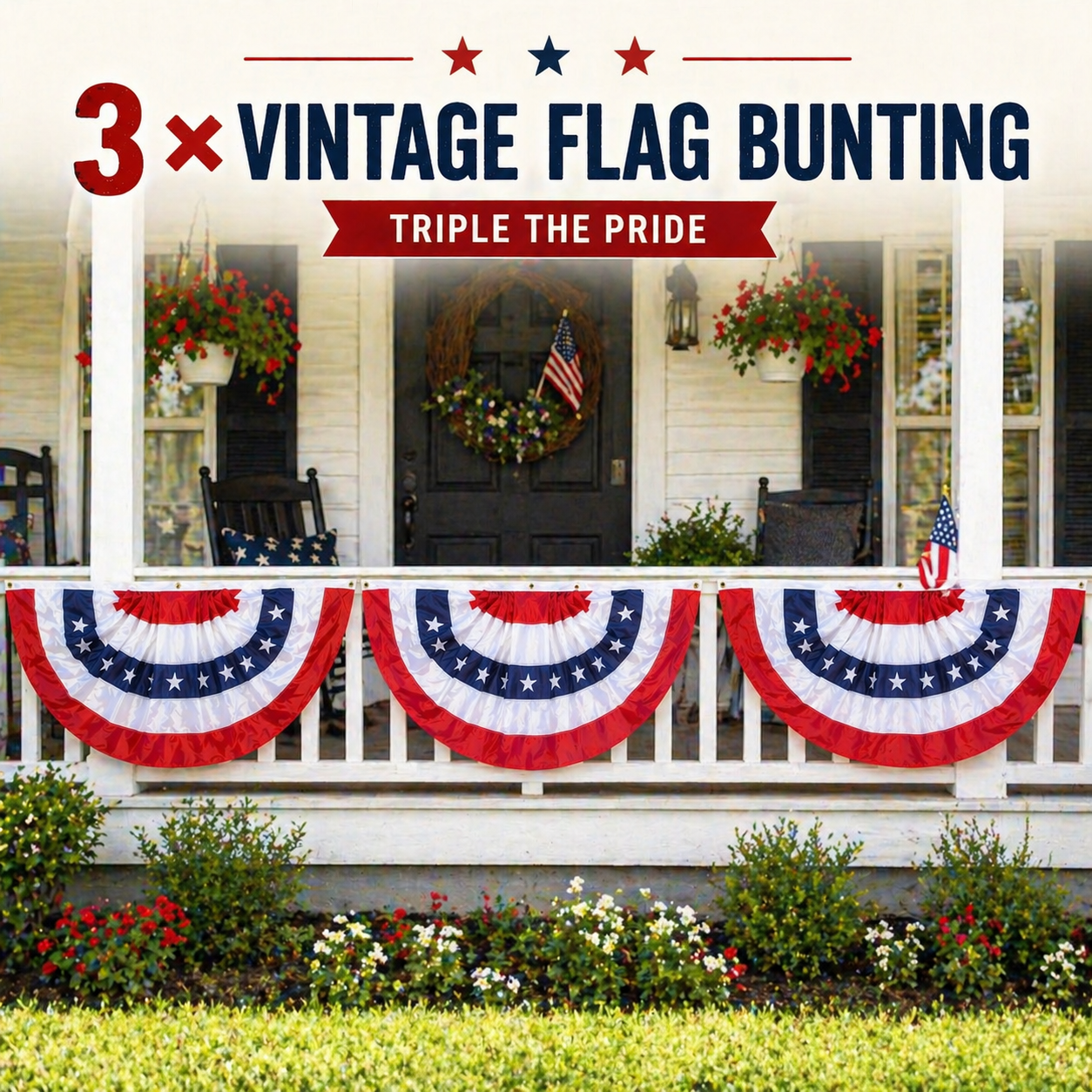 Heritage American Flag Bunting | 24-in x 48-in