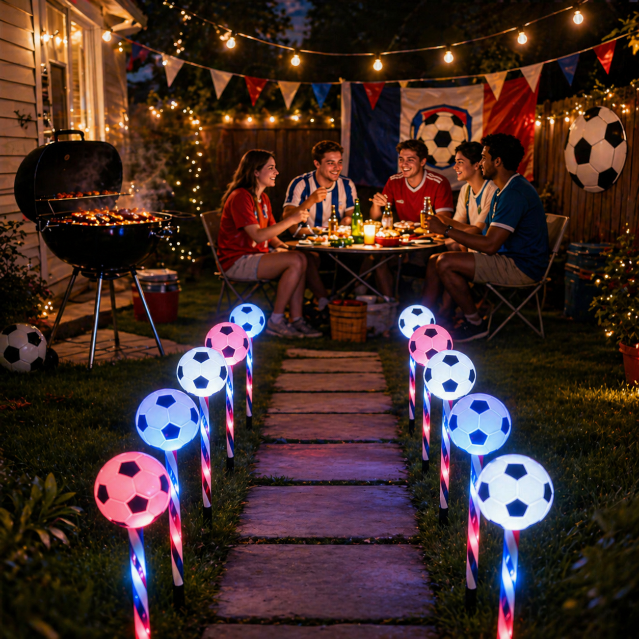 ⚽5-in-1 Solar Soccer Ground Lights – World Cup Edition