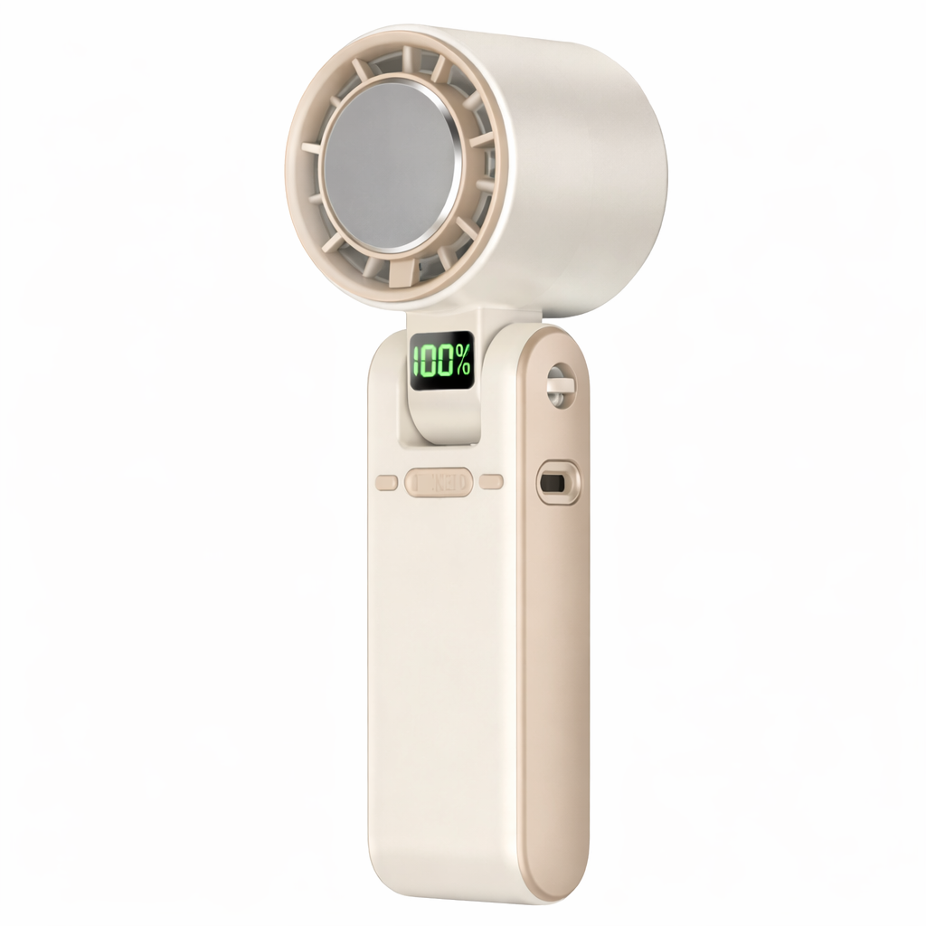 Portable Turbo Handheld Fan – 100 Speeds, 5500mAh, Up to 10H Cooling, 20°F Drop, 170° Foldable