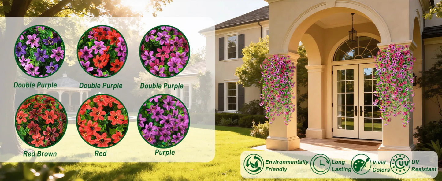 Outdoor cascading daisy and eucalyptus flowers – UV resistant