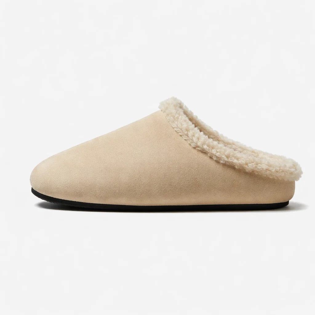Fleece-Lined Slip-On Slippers for Women