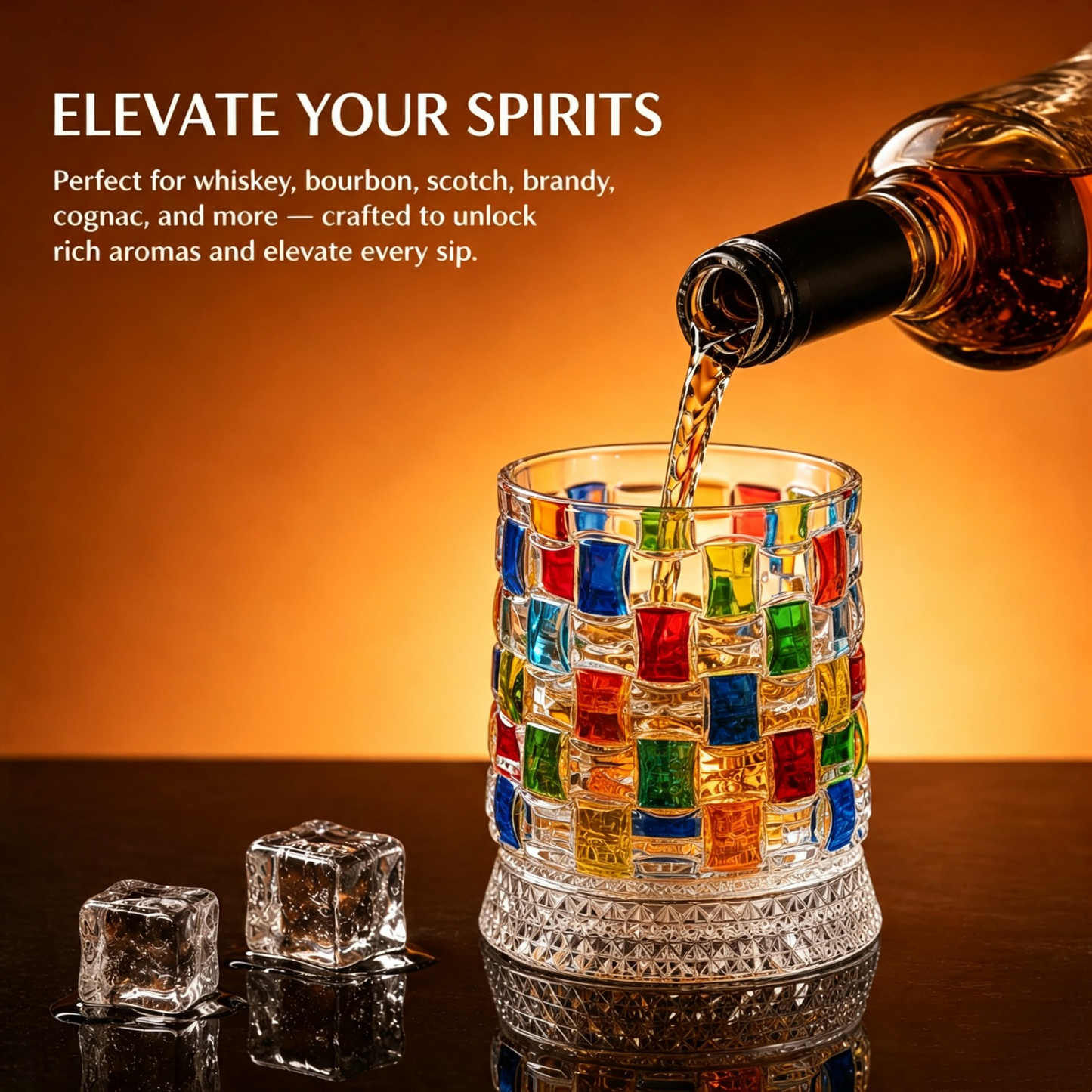 10oz Spinning Whiskey Glasses Set
