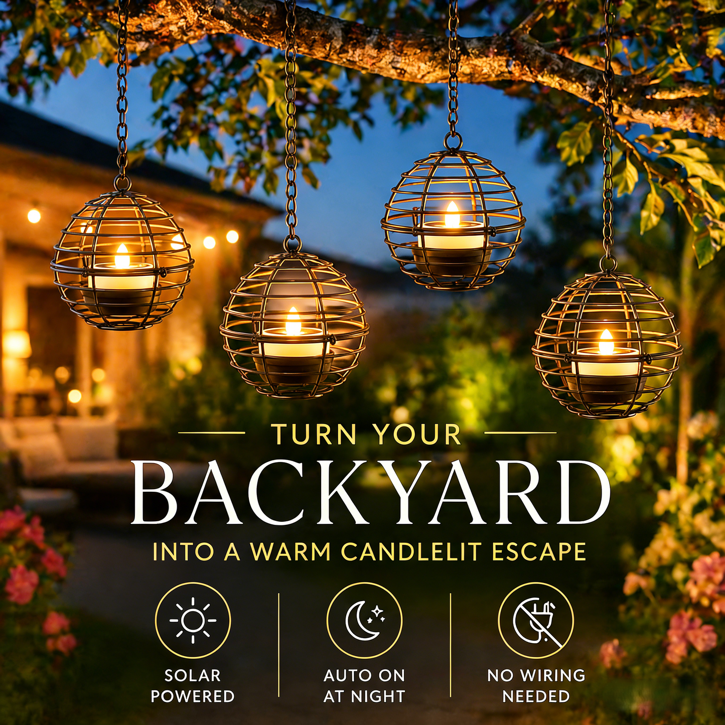 Solar Hanging Candle Lanterns
