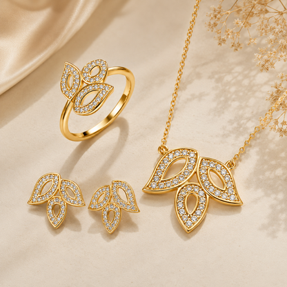 Luxe Leaf Necklace Set