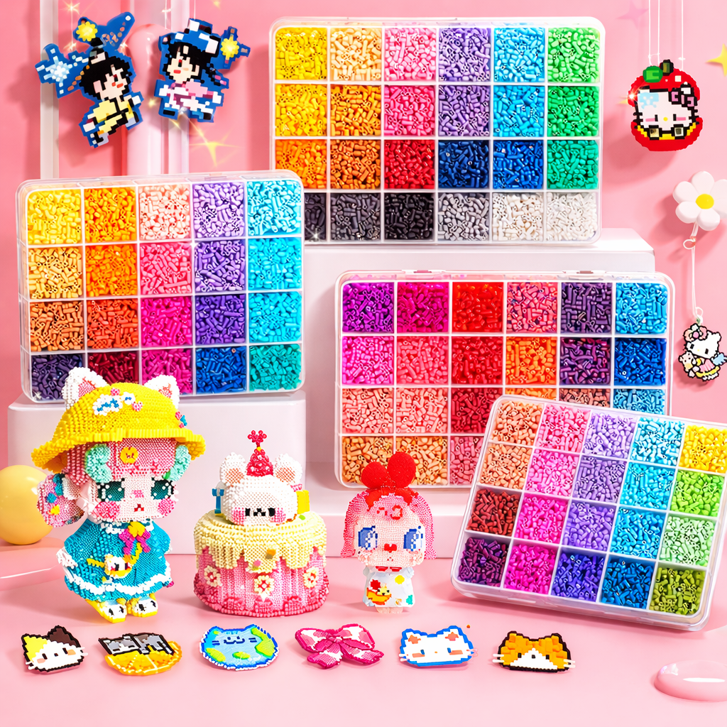 💝96-Color Fuse Beads Complete Kit✨ - Ultimate Set with Iron, Pegboards & Patterns for Endless DIY Crafts!🌟
