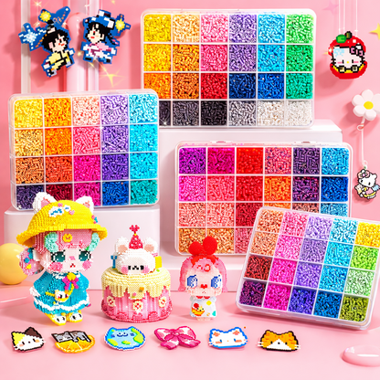 💝96-Color Fuse Beads Complete Kit✨ - Ultimate Set with Iron, Pegboards & Patterns for Endless DIY Crafts!🌟