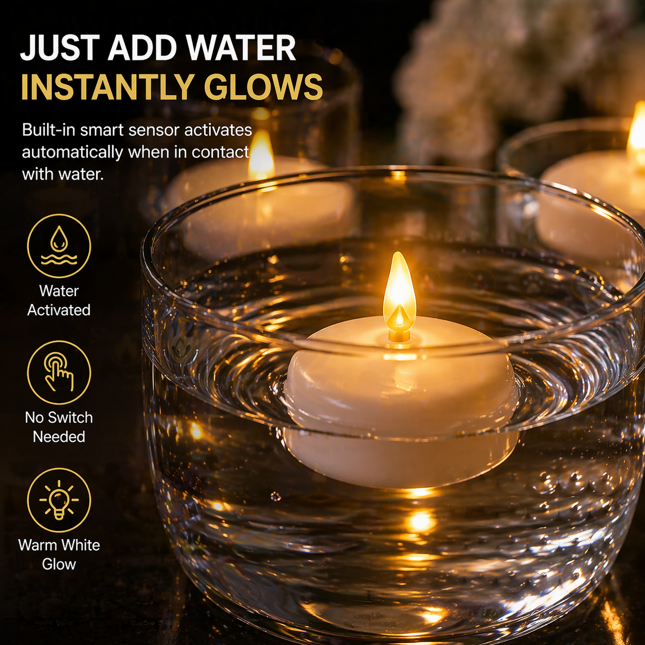 Water-Activated Waterproof Flameless Floating LED Candles