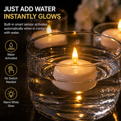 Water-Activated Waterproof Flameless Floating LED Candles