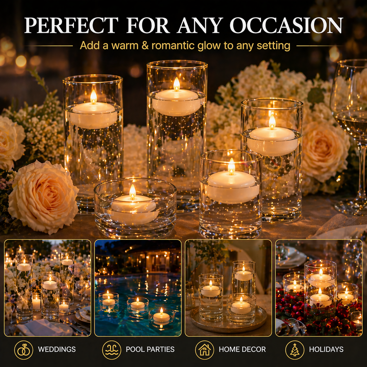 Water-Activated Waterproof Flameless Floating LED Candles