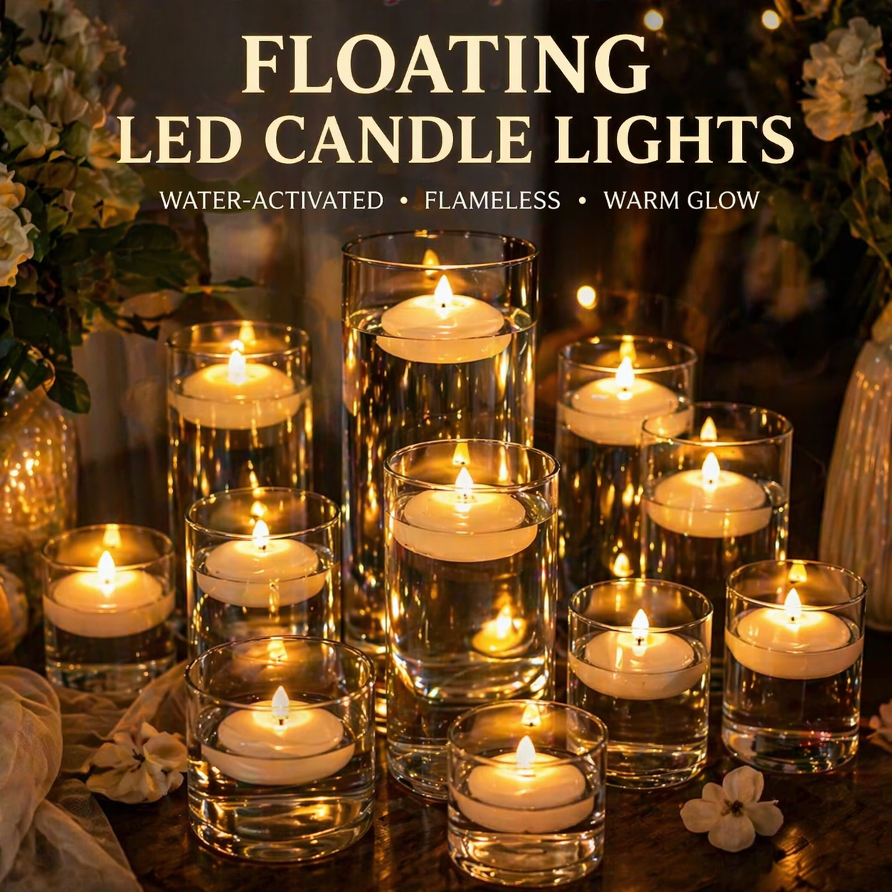 Water-Activated Waterproof Flameless Floating LED Candles