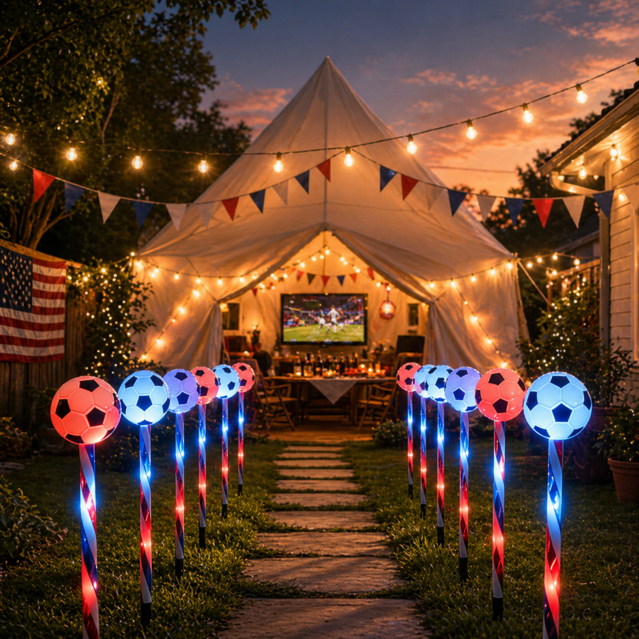 ⚽5-in-1 Solar Soccer Ground Lights – World Cup Edition