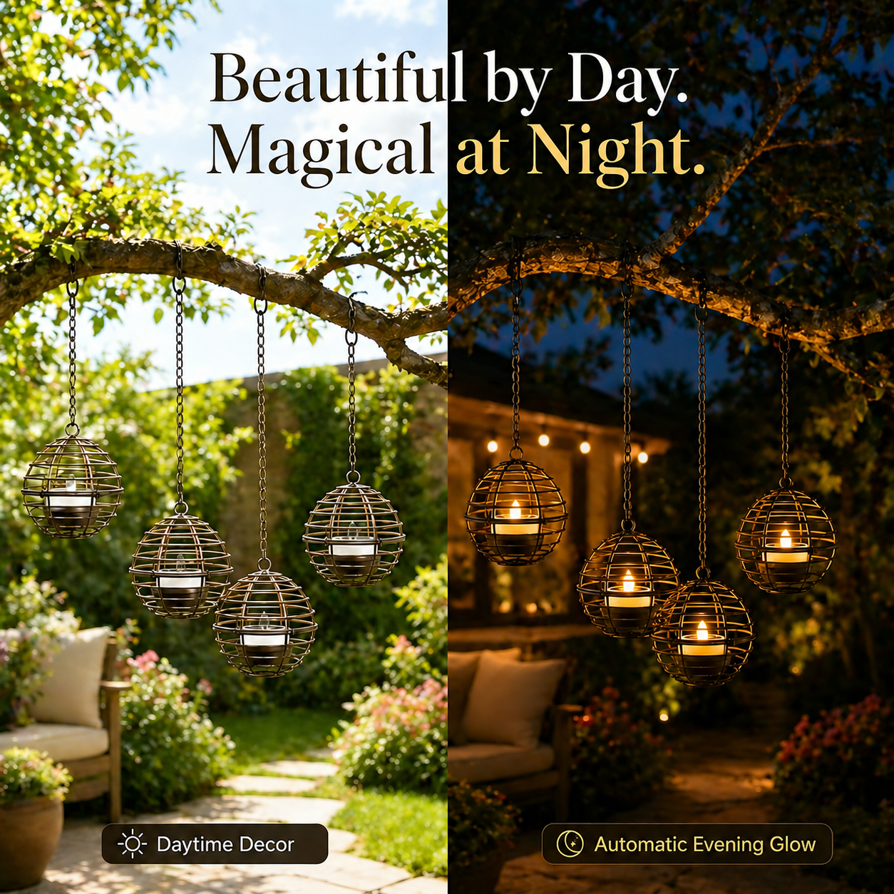 Solar Hanging Candle Lanterns