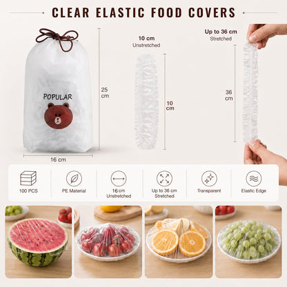 ⏳LAST DAY SALE 50% OFF!!🔥Clear Elastic Food Covers for Bowls, Plates & Cut Fruit