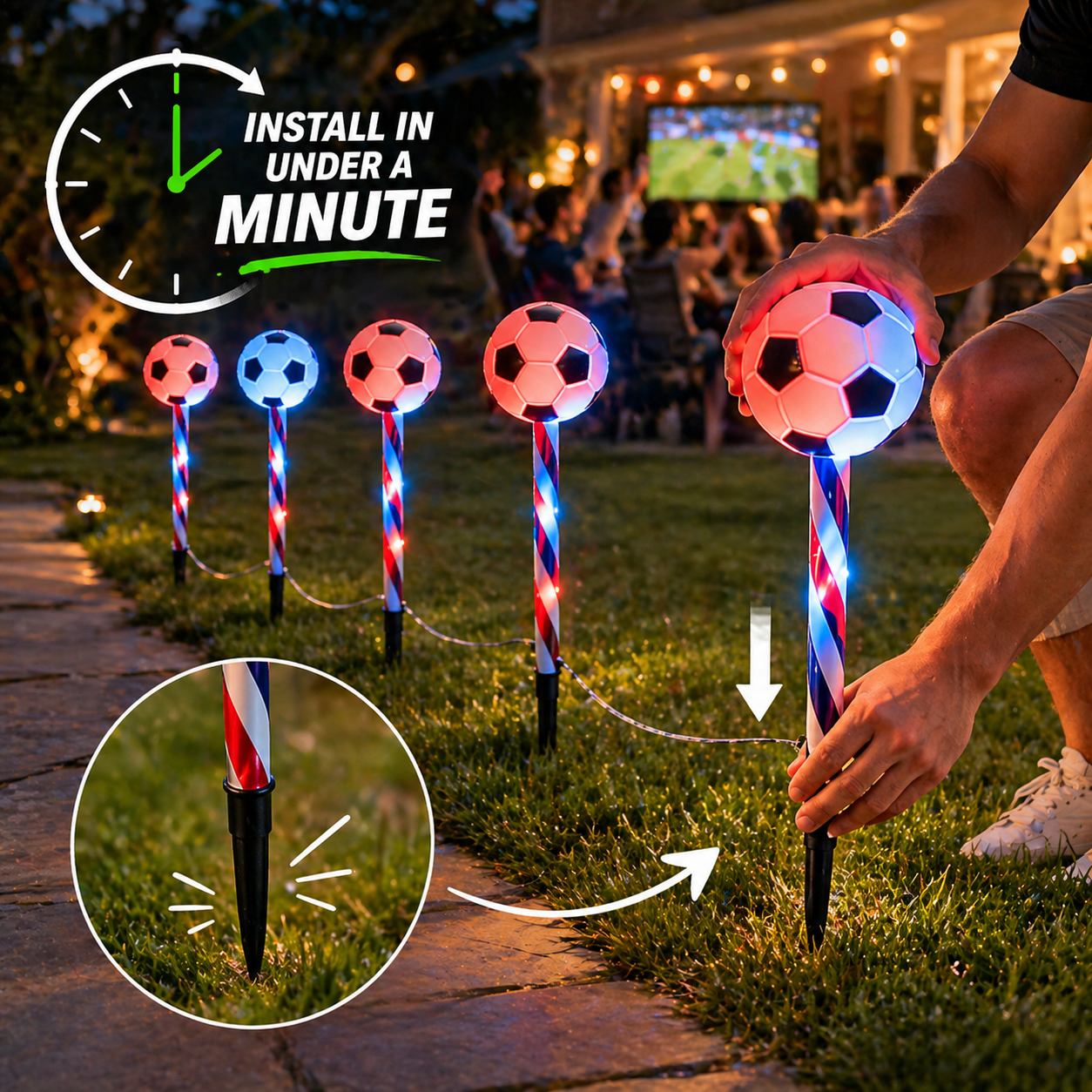 ⚽5-in-1 Solar Soccer Ground Lights – World Cup Edition