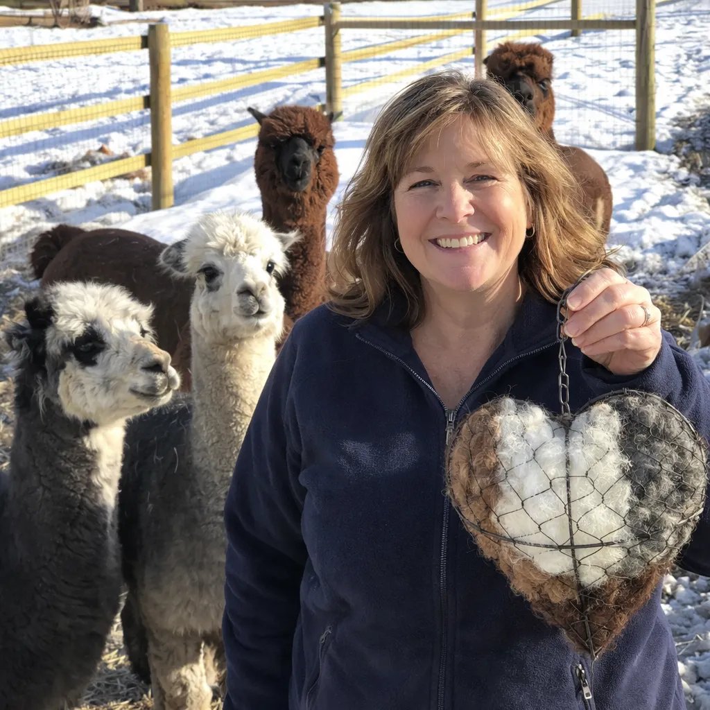 Handmade Alpaca Fiber Bird Nesting Heart for Birds
