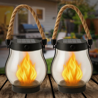 Kaliiqo™ Flickering Flame Solar Lantern Outdoor Lights