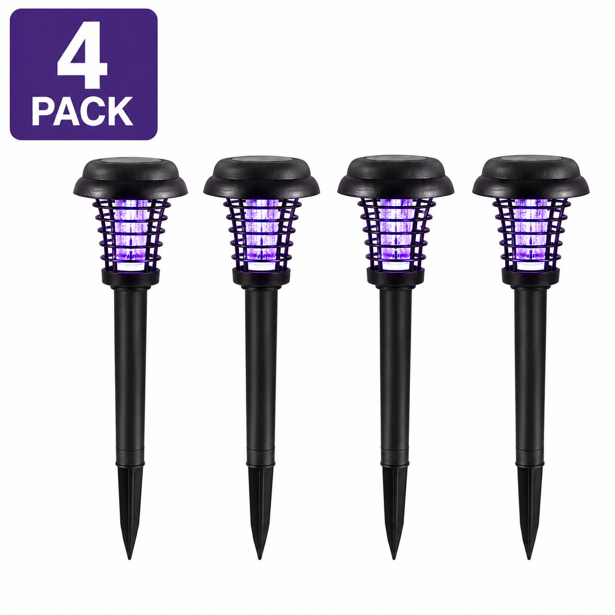 Solar Mosquito Zapper Garden Lights with Purple Bug-Zapping Light & Warm Pathway Glow