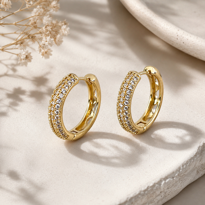 Luxe Pavé Huggie Earrings
