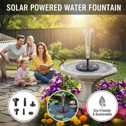Solar Powered Bird Bath Fountain with 6 Nozzles for Bird Bath, Garden, Pond, Pool