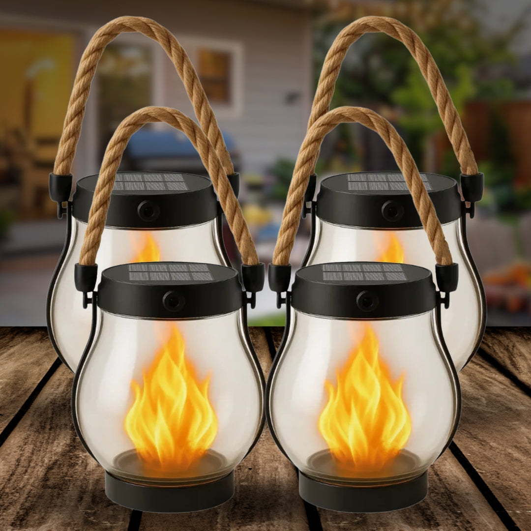 Kaliiqo™ Flickering Flame Solar Lantern Outdoor Lights