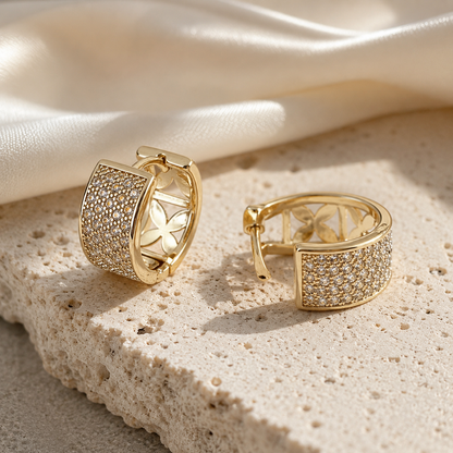 Luxe Pavé Huggie Earrings