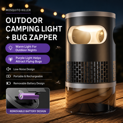 2-in-1 Outdoor Bug Zapper Mosquito Lantern For Patio, Camping & Backyard Nights