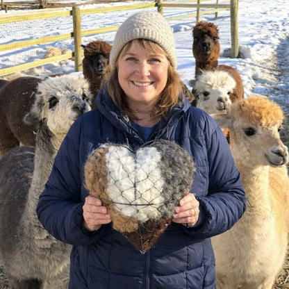 Handmade Alpaca Fiber Bird Nesting Heart for Birds