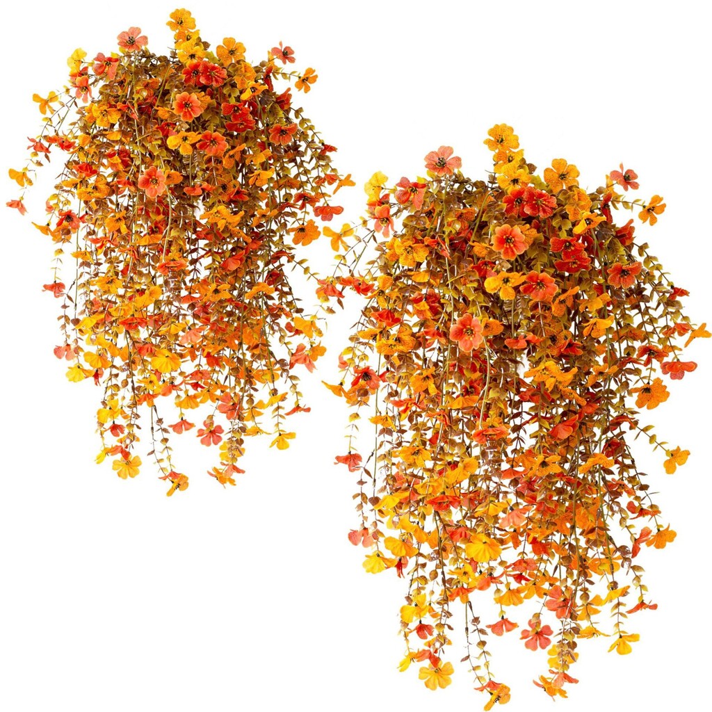 Outdoor cascading daisy and eucalyptus flowers – UV resistant