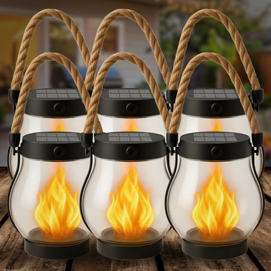 Kaliiqo™ Flickering Flame Solar Lantern Outdoor Lights
