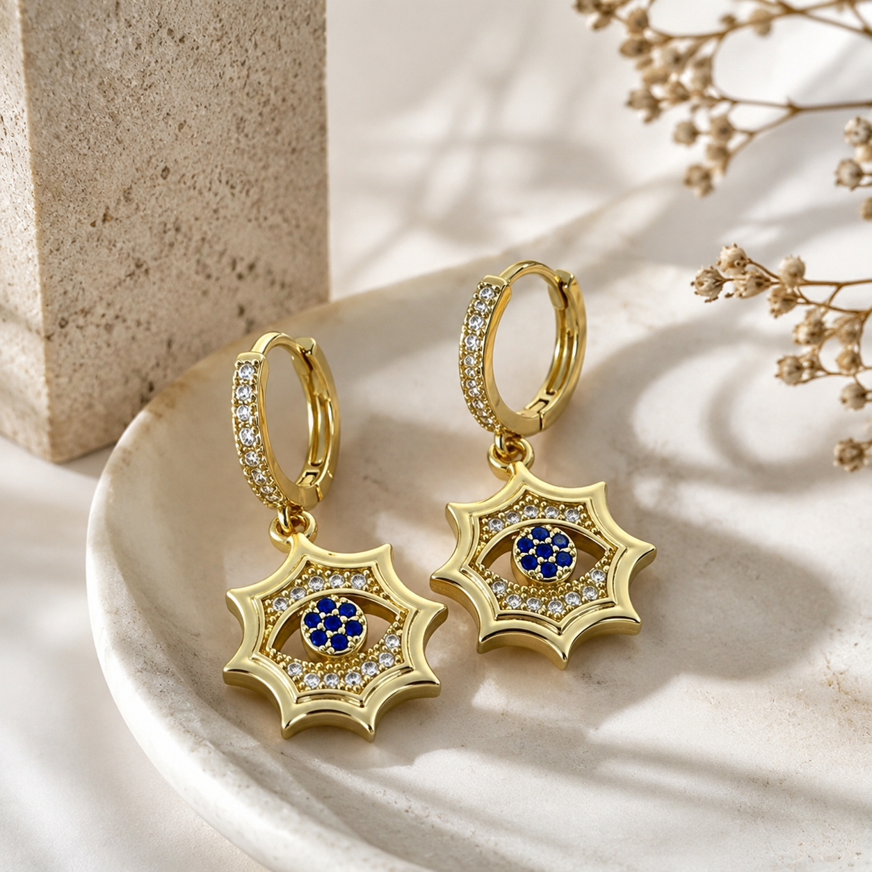 Sparkling Evil Eye Statement Earrings