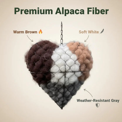 Handmade Alpaca Fiber Bird Nesting Heart for Birds