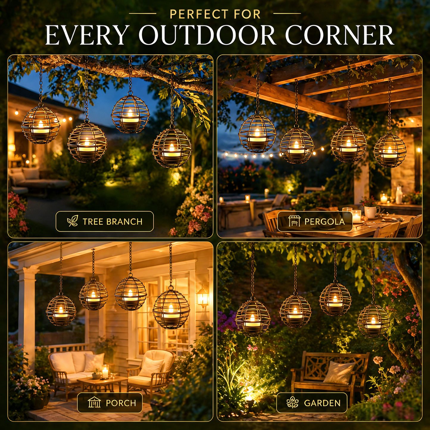 Solar Hanging Candle Lanterns