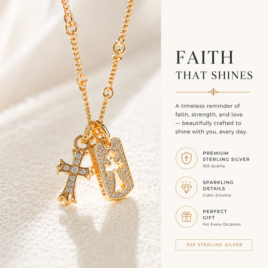 Iced Out Crystal Cross Pendant Necklace