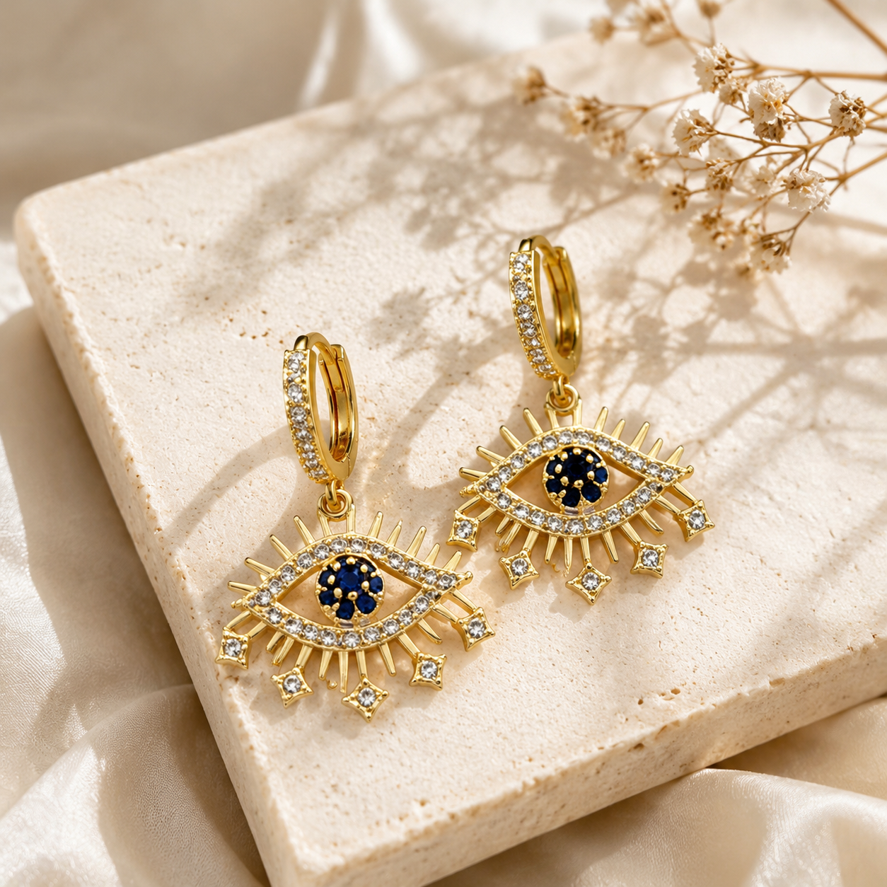 Sparkling Evil Eye Statement Earrings