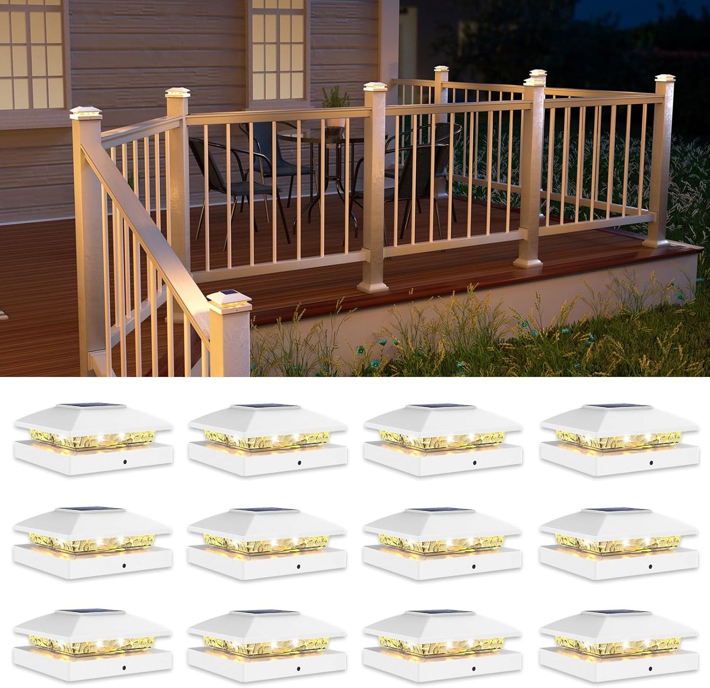 Solar Fence Post Cap Lights (4x4 Outdoor Waterproof)