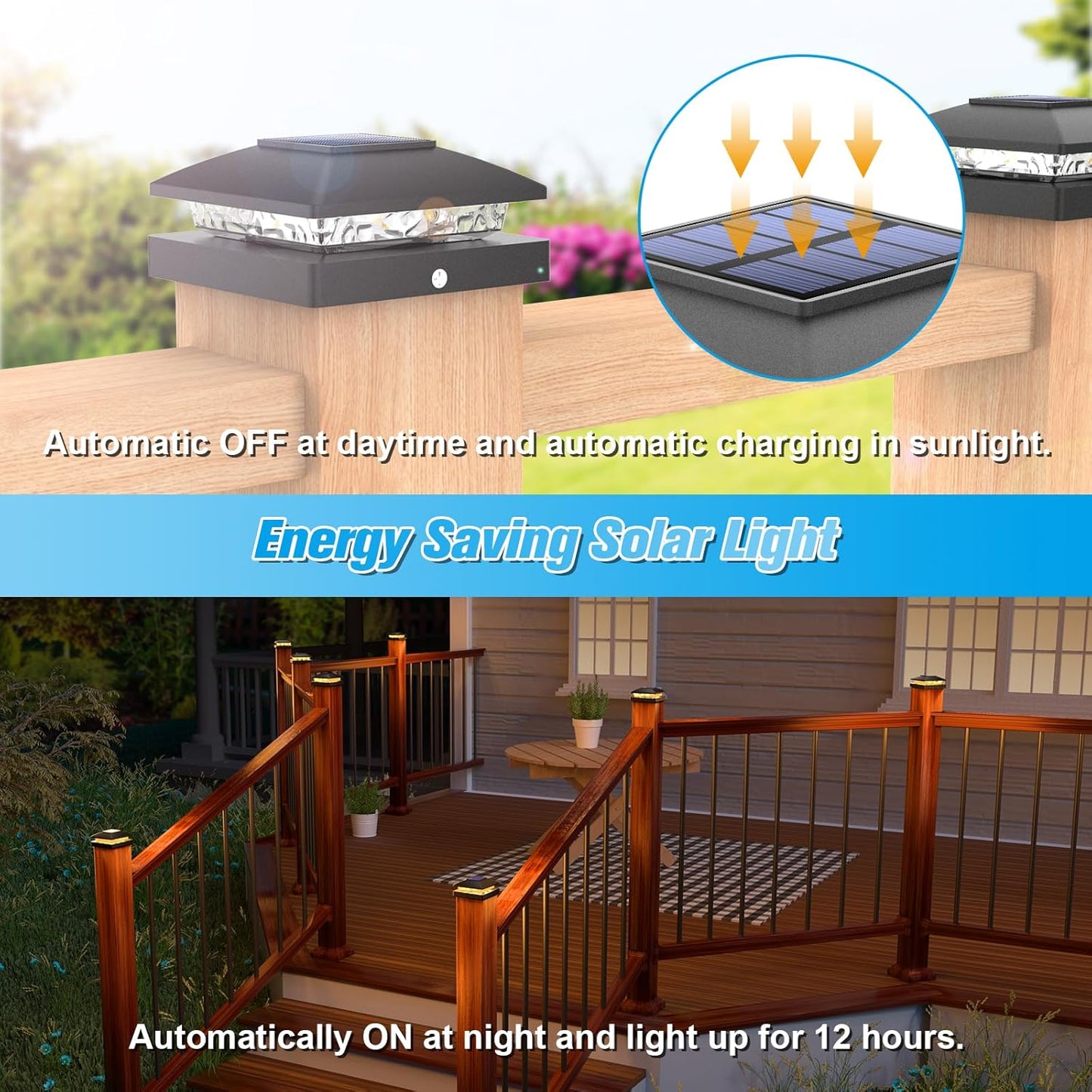 Solar Fence Post Cap Lights (4x4 Outdoor Waterproof)