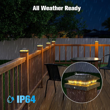 Solar Fence Post Cap Lights (4x4 Outdoor Waterproof)