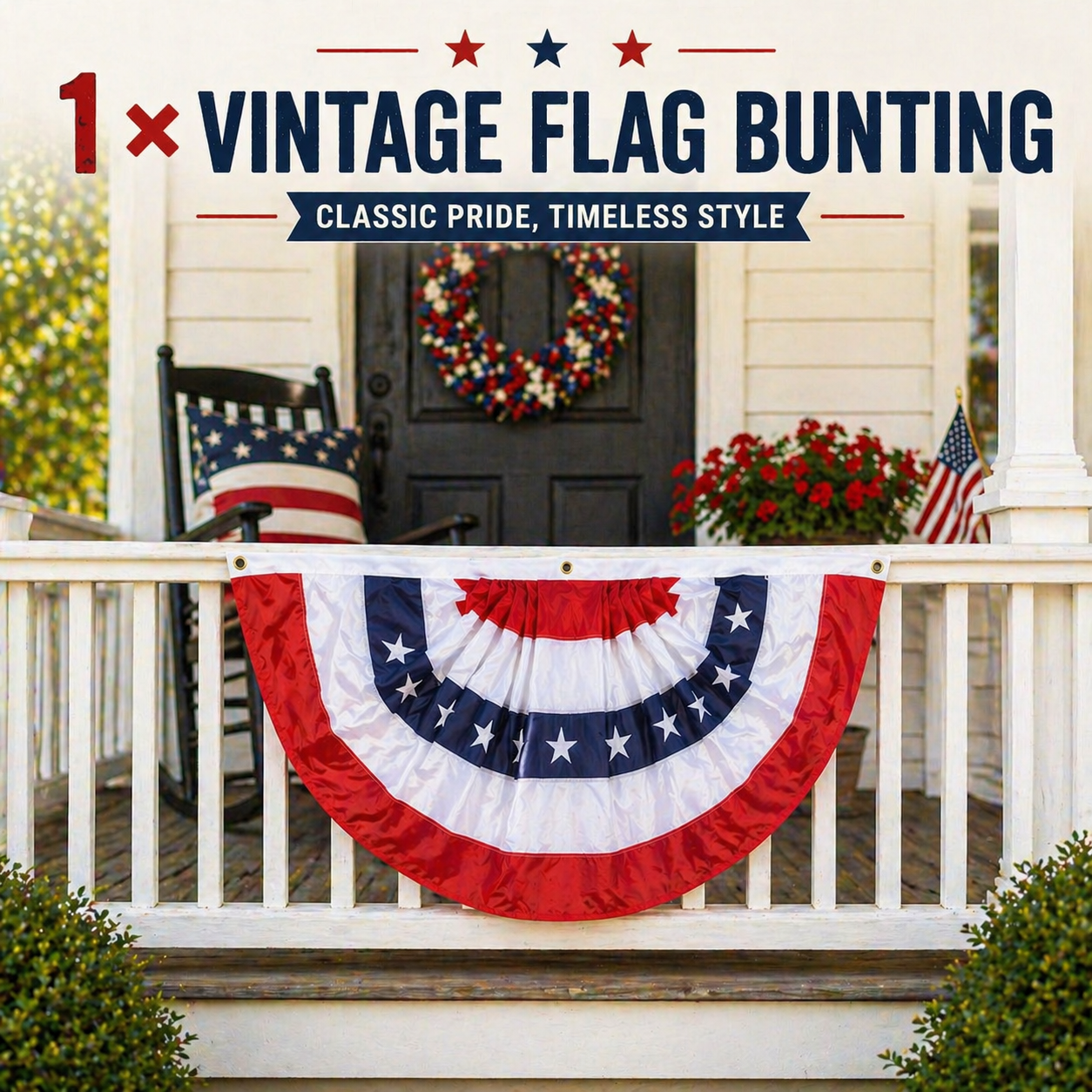 Heritage American Flag Bunting | 24-in x 48-in