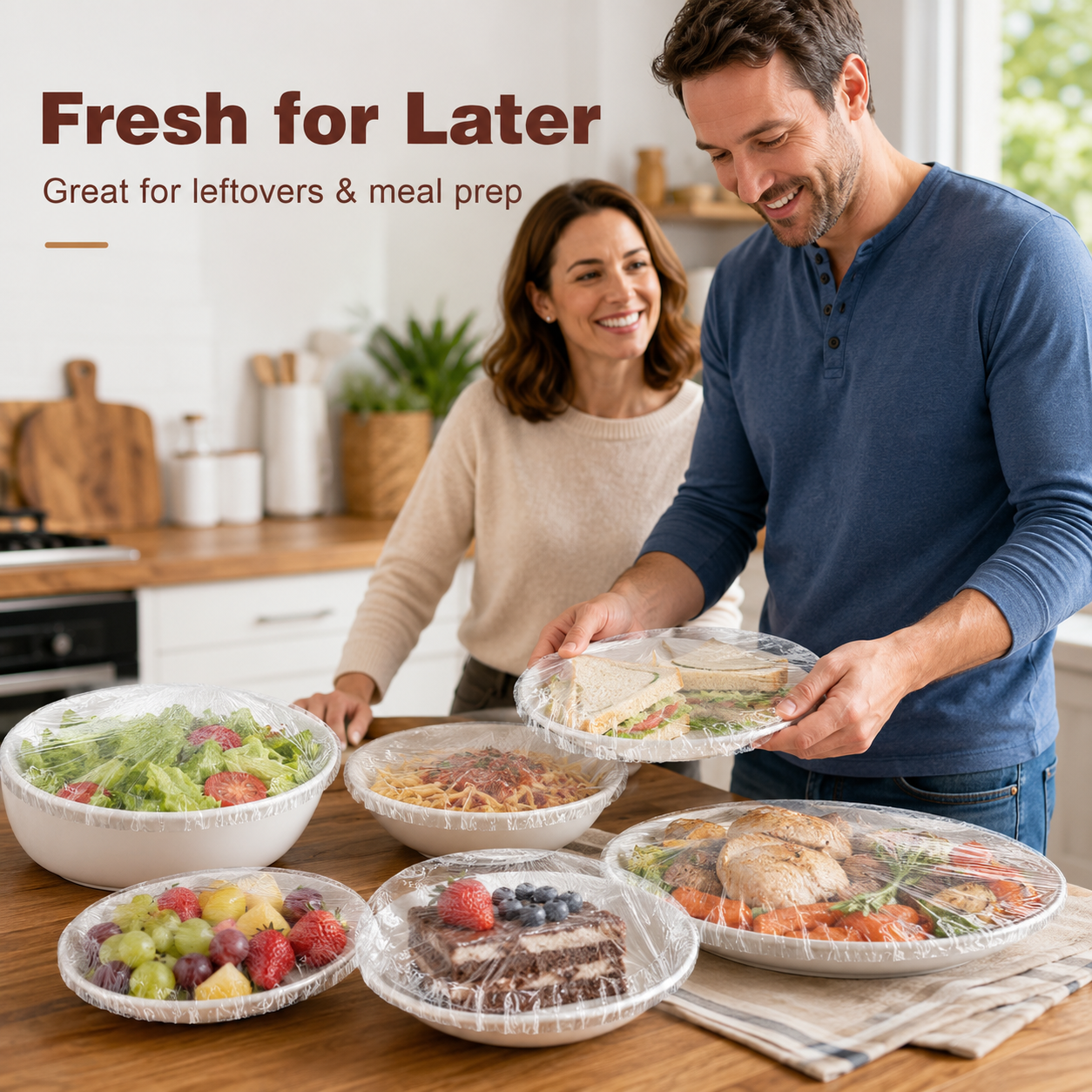 ⏳LAST DAY SALE 50% OFF!!🔥Clear Elastic Food Covers for Bowls, Plates & Cut Fruit
