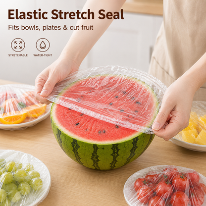 ⏳LAST DAY SALE 50% OFF!!🔥Clear Elastic Food Covers for Bowls, Plates & Cut Fruit
