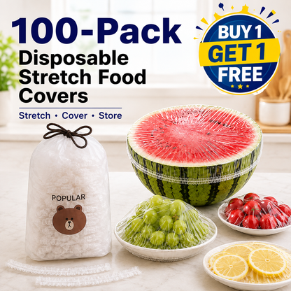⏳LAST DAY SALE 50% OFF!!🔥Clear Elastic Food Covers for Bowls, Plates & Cut Fruit