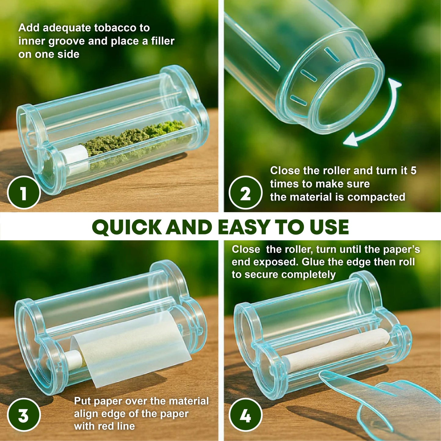 Portable Hand Crank Cigarette Roller Machine – Fast, Easy & Consistent Rolling