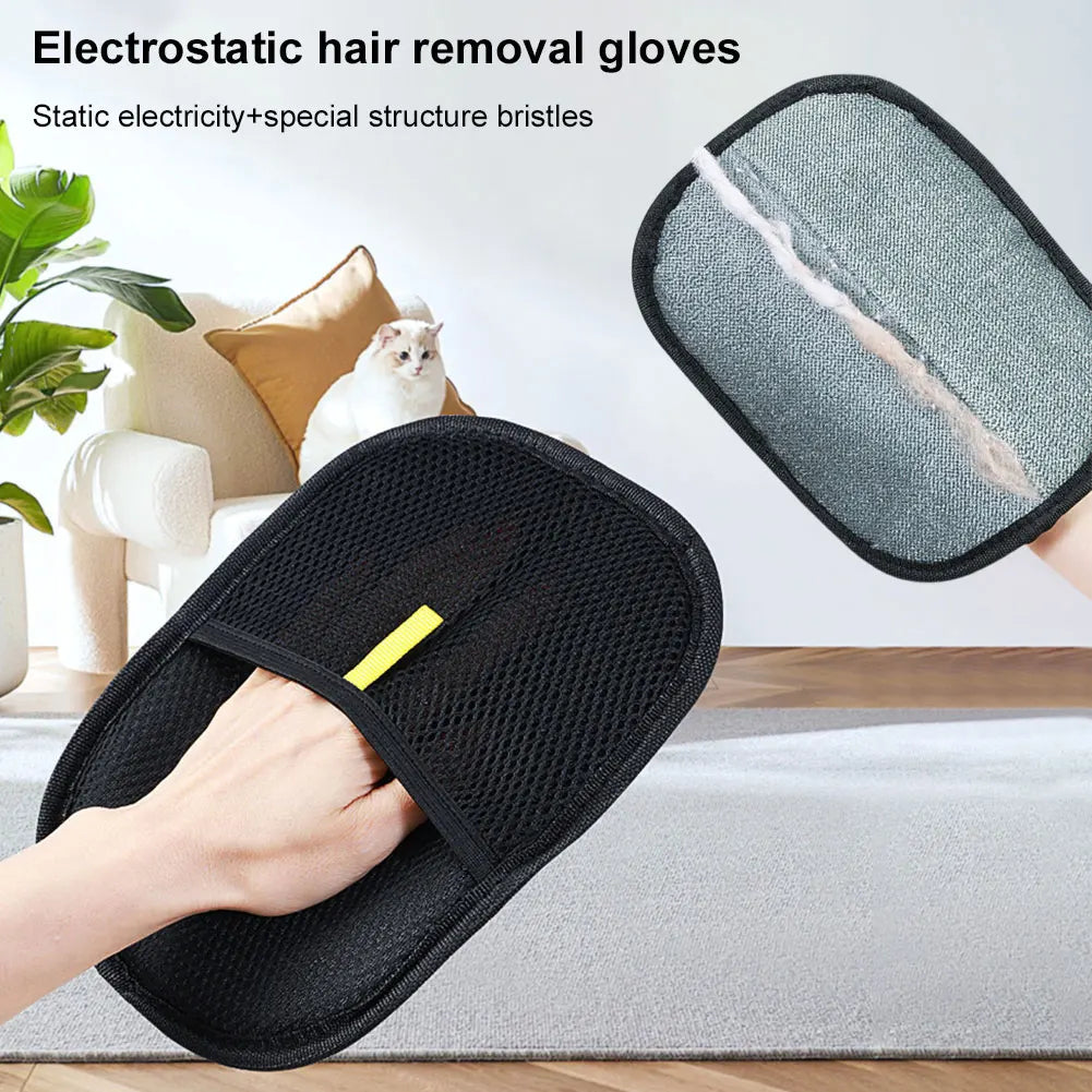 Static Pet Hair Remover Gloves – Reusable Grooming & Cleaning Tool