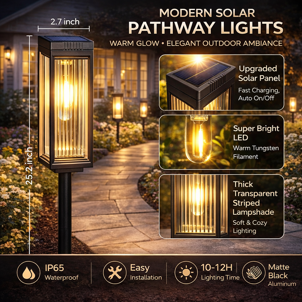 Solar Pathway Lights – 49% OFF Today Perfect for Garden, Lawn & Walkways