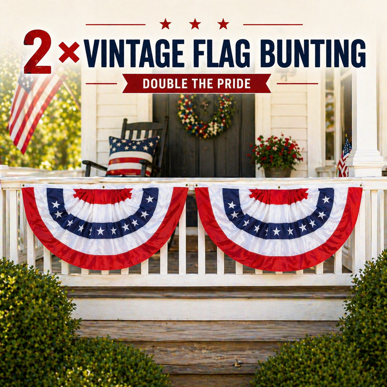 Heritage American Flag Bunting | 24-in x 48-in