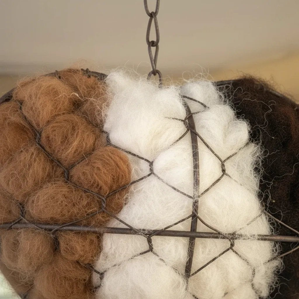 Handmade Alpaca Fiber Bird Nesting Heart for Birds