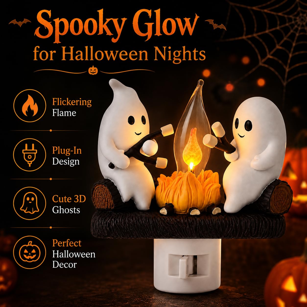 Halloween 🎃3D Ghost Campfire Night Light👻