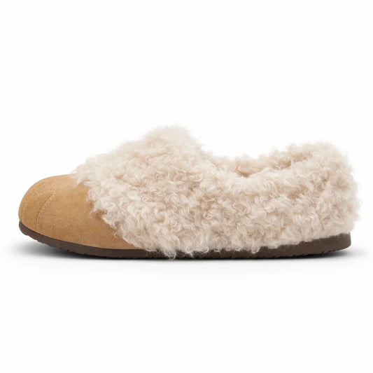 Plush Fleece Lined Slip-On Slippers for Women