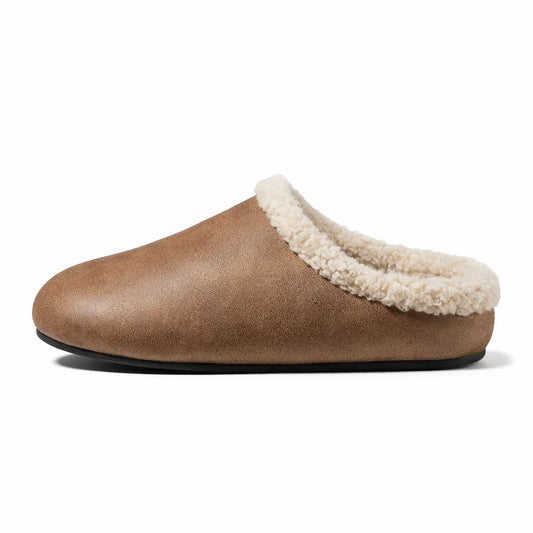 Fleece-Lined Slip-On Slippers for Women