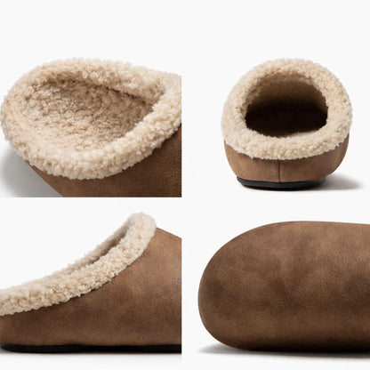 Fleece-Lined Slip-On Slippers for Women